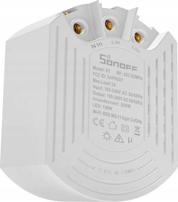 Sonoff Έξυπνος ροοστάτης Sonoff D1 με τηλεχειριστήριο RM433R2