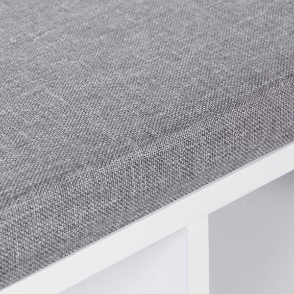 VASAGLE Παπουτσοθήκη με Κάθισμα ULHS10WT, Λευκή, 104x30x48 cm