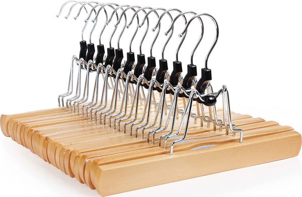 Songmics Σετ 12 Ξύλινες Κρεμάστρες Ρούχων 8703418