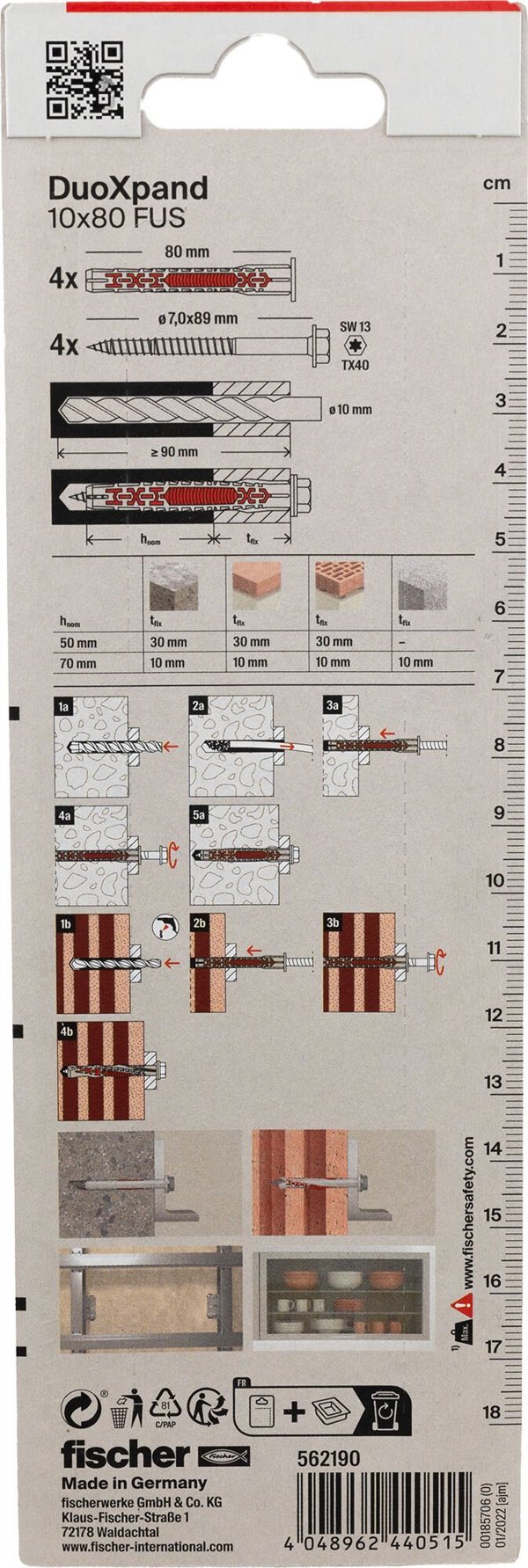 Sourcing DuoXpand πείρος με βίδα 10x80 FUS, 4 τεμ.