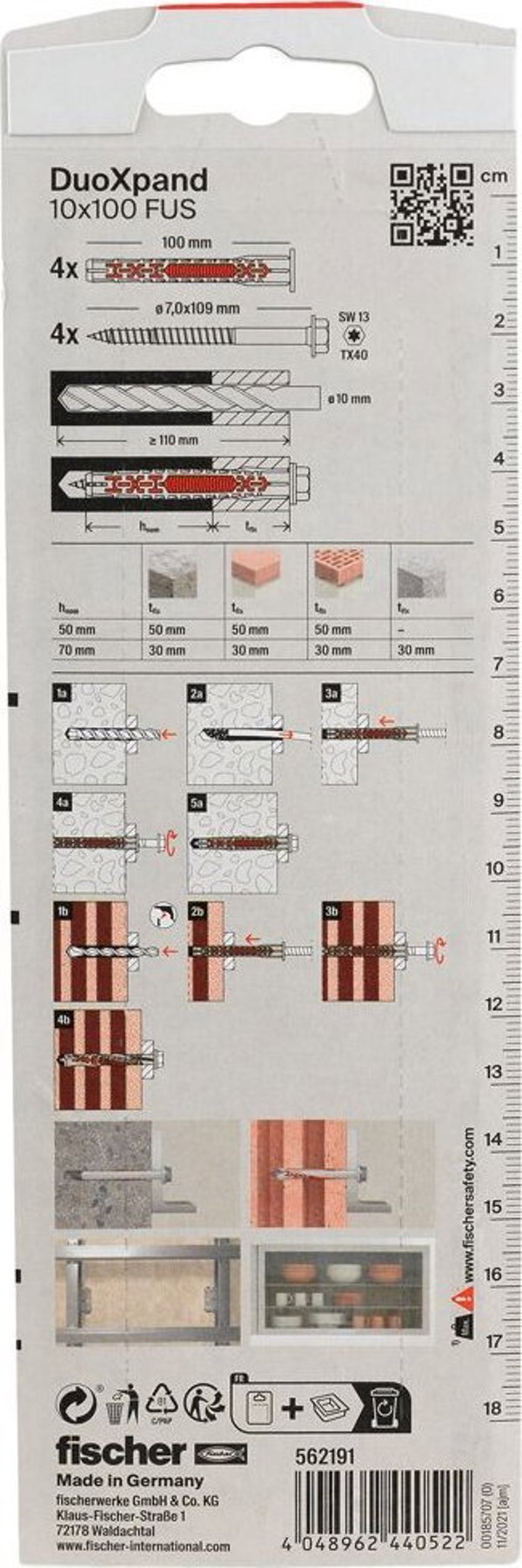 Καρφίτσα DuoXpand με βίδα 10x100 FUS, 4 τεμ.