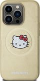 Θήκη Sourcing Hello Kitty MagSafe για iPhone 15 Pro 6.1" - Δερμάτινη με Κεφάλι Kitty, Χρυσή