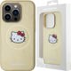 Θήκη Sourcing Hello Kitty MagSafe για iPhone 15 Pro 6.1" - Δερμάτινη με Κεφάλι Kitty, Χρυσή