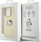 Θήκη Sourcing Hello Kitty MagSafe για iPhone 15 Pro 6.1" - Δερμάτινη με Κεφάλι Kitty, Χρυσή