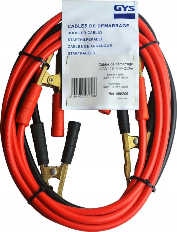 Καλώδια εκκίνησης Sourcing 320A 2x3M. 16mm2 GYS