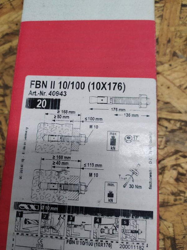 Sourcing Anchor bolt FBN II 10/100 10x175 mm