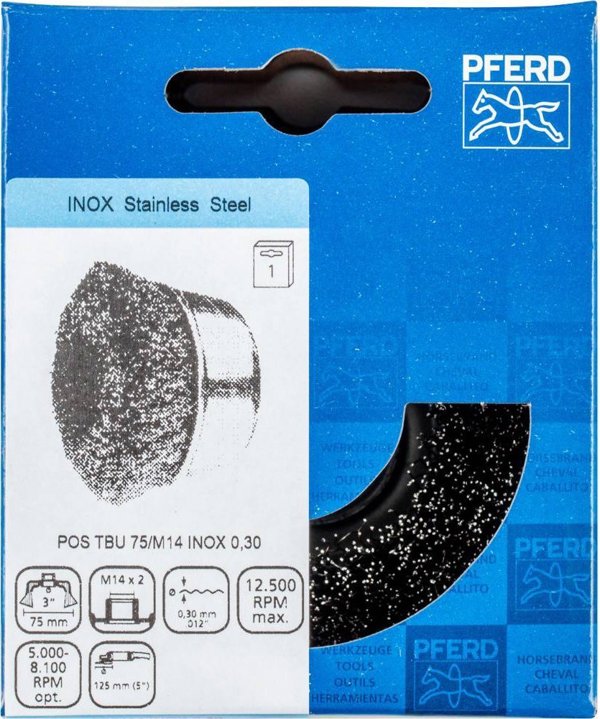 Sourcing Metal brush-cup PFERD TBU 75/M14 INOX 0.3