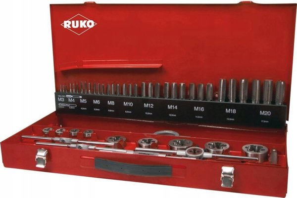 Σετ βρύσες και βρύσες Sourcing RUKO HSS M3-M20, 54 τεμάχια