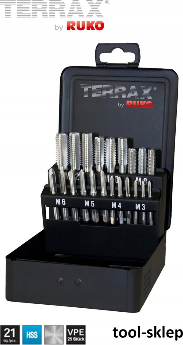 Σετ χειροκίνητων κολαούζων Sourcing RUKO M3-M12 Terrax HSS