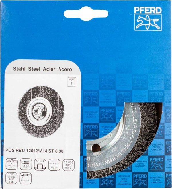 Προμήθεια Μεταλλική βούρτσα PFERD RBU 12512/M14 ST 0,30 SG 13494176 4007220806975