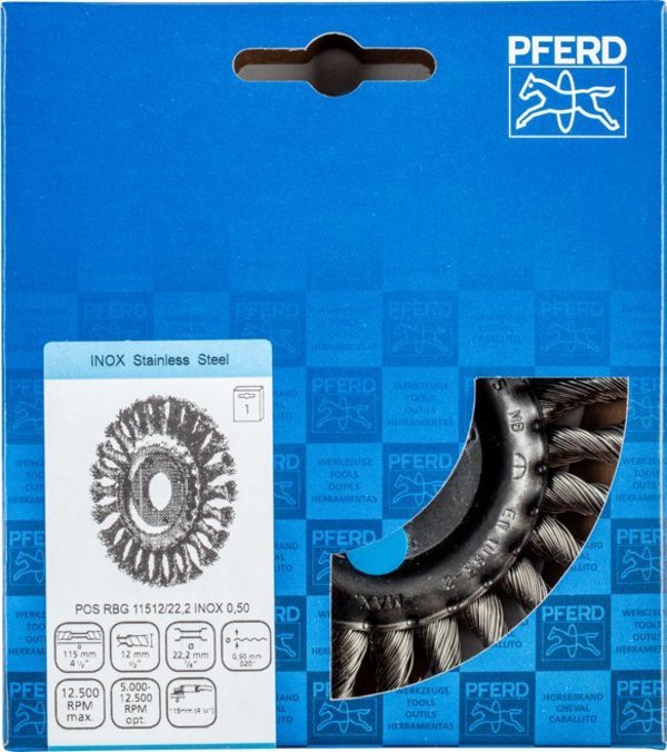 Sourcing Μεταλλική βούρτσα PFERD POS RBG 11512/22,2 Inox 0,50
