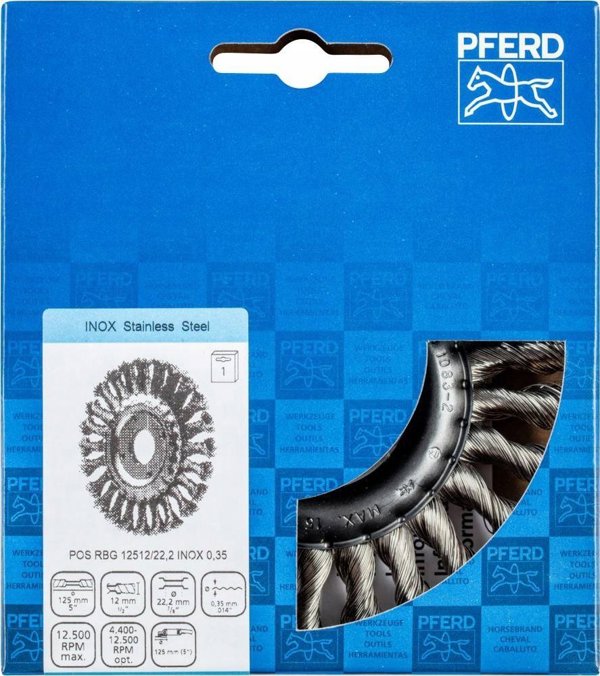 Sourcing Μεταλλική βούρτσα 125x12x22mm PFERD RBG INOX 0.35