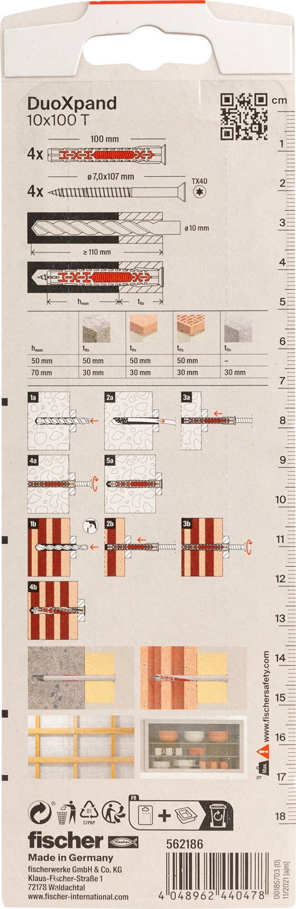 Sourcing DuoXpand pin with screw 10x100 T, 4 pcs.