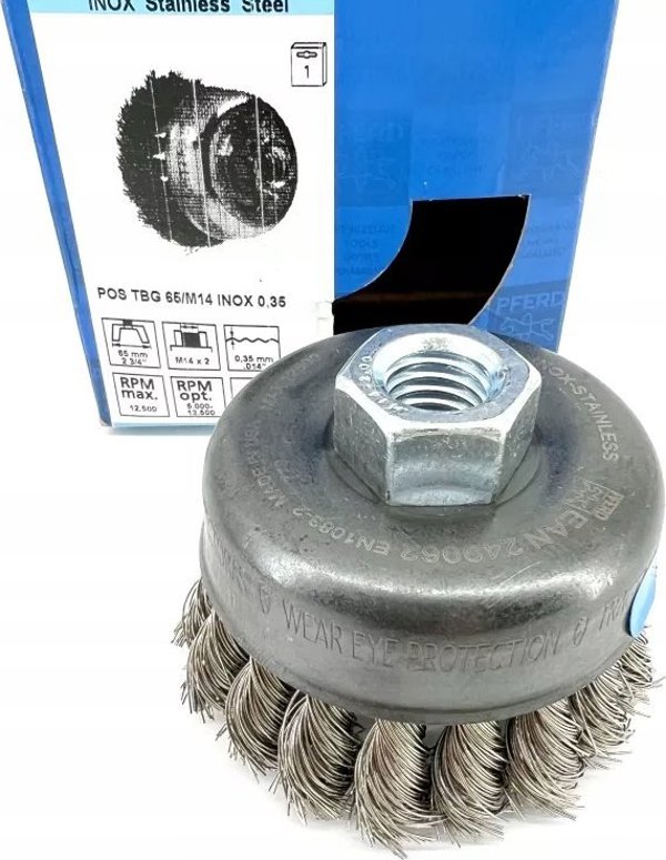 Μεταλλική βούρτσα-κύπελλο O65 PFERD TBG INOX 0.35