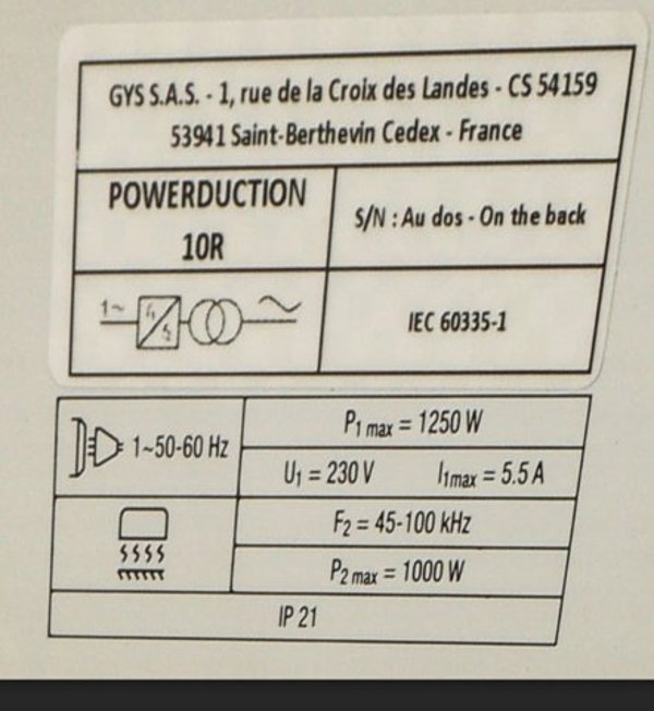 Θερμαντήρας επαγωγής Sourcing GYS Powerduction 10R