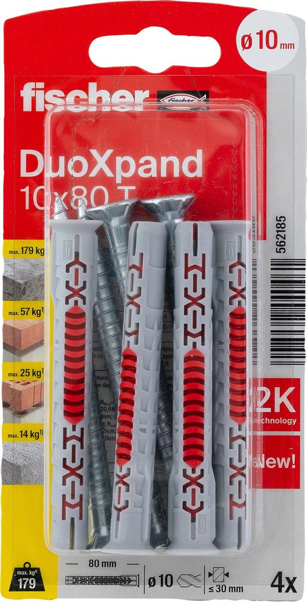 Sourcing DuoXpand pin with screw 10x80 T, 4 pcs.