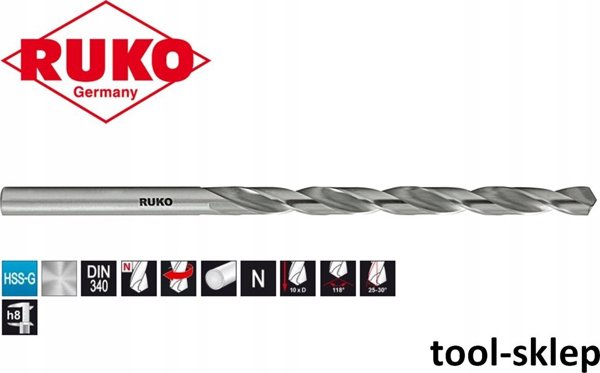 Εκτεταμένο τρυπάνι για μέταλλο RUKO TL3000 DIN340 O 13.0 mm Sourcing