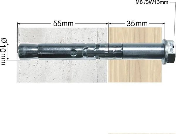 Sourcing Anchor with screw FSA S 10/35 10x90 mm