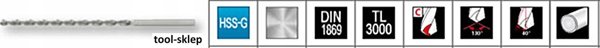 Sourcing Εκτεταμένο μεταλλικό τρυπάνι RUKO TL 3000 HSS-G DIN1869 O 3.0 mm