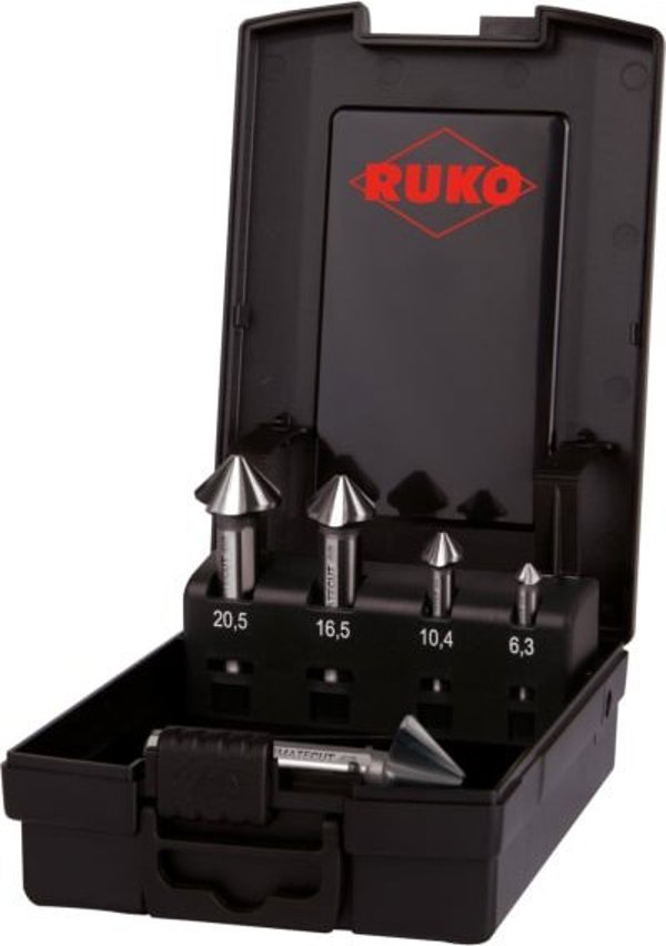 Sourcing 5-piece countersink set RUKO HSS 4S 6.3-25mm