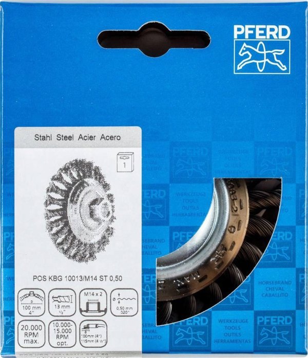 Sourcing Μεταλλική βούρτσα 100x13mm PFERD KBG ST 0.5 M14