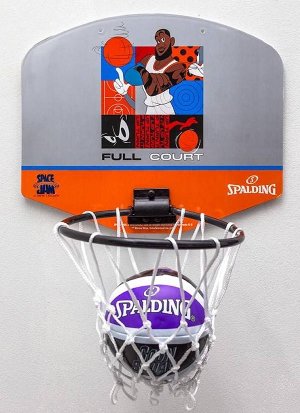 Spalding Μίνι Ταμπλό Μπάσκετ Space Jam Tune Squad, με Μαλακή Μπάλα, Γκρι-Πορτοκαλί, 79007Z