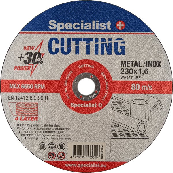 Δίσκος κοπής μετάλλου SPECIALIST+ CUTTING, 230x1.6x22 mm