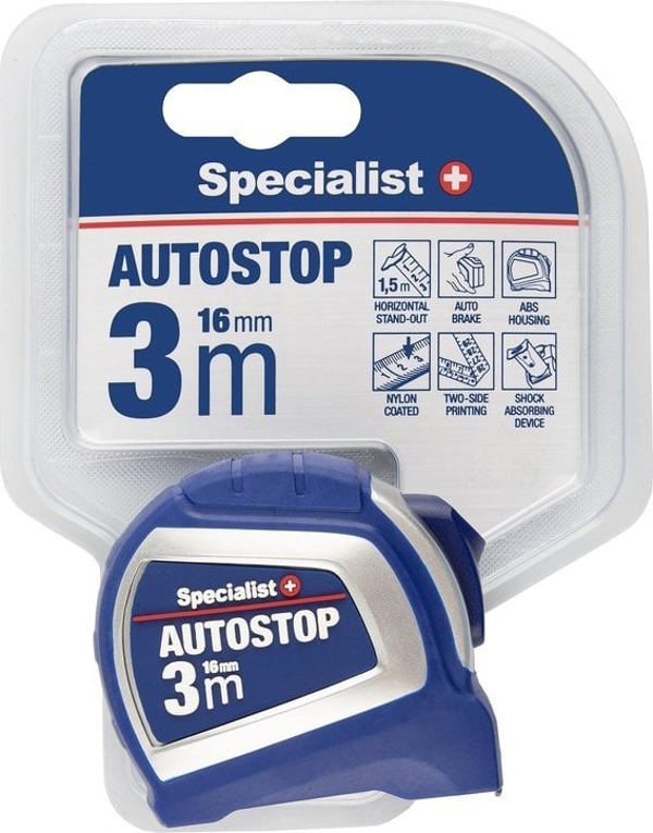 Specialist+ SPECIALIST+ ρουλέτα AUTOSTOP 3 m, 16 mm