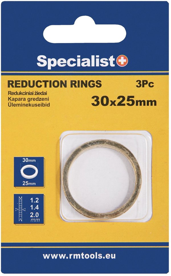 SPECIALIST+ δακτύλιος μείωσης, 30x25x1.2/1.4/2 mm, 3 τεμ.