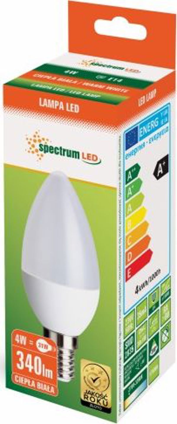 Spectrum λάμπα LED, E14, 230V, 4W, κερί (WOJ13034)