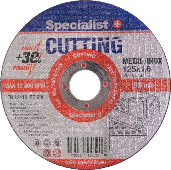 Δίσκος κοπής μετάλλων Specialist+ SPECIALIST+, ΚΟΠΗ, 125x1.6x22 mm