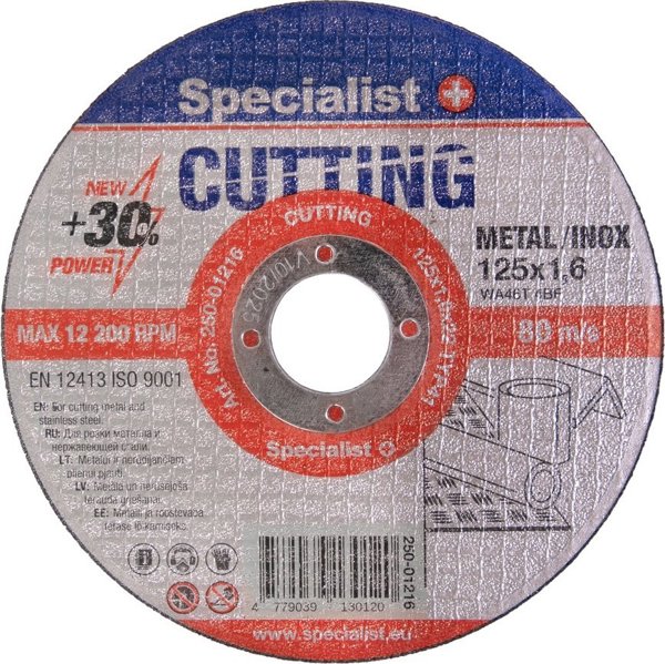 Δίσκος κοπής μετάλλων Specialist+ SPECIALIST+, ΚΟΠΗ, 125x1.6x22 mm