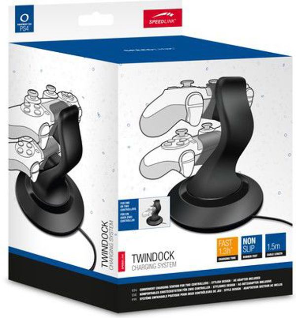Διπλός σταθμός φόρτισης TWINDOCK της Speedlink για χειριστήρια PS4 (SL-4511-BK)