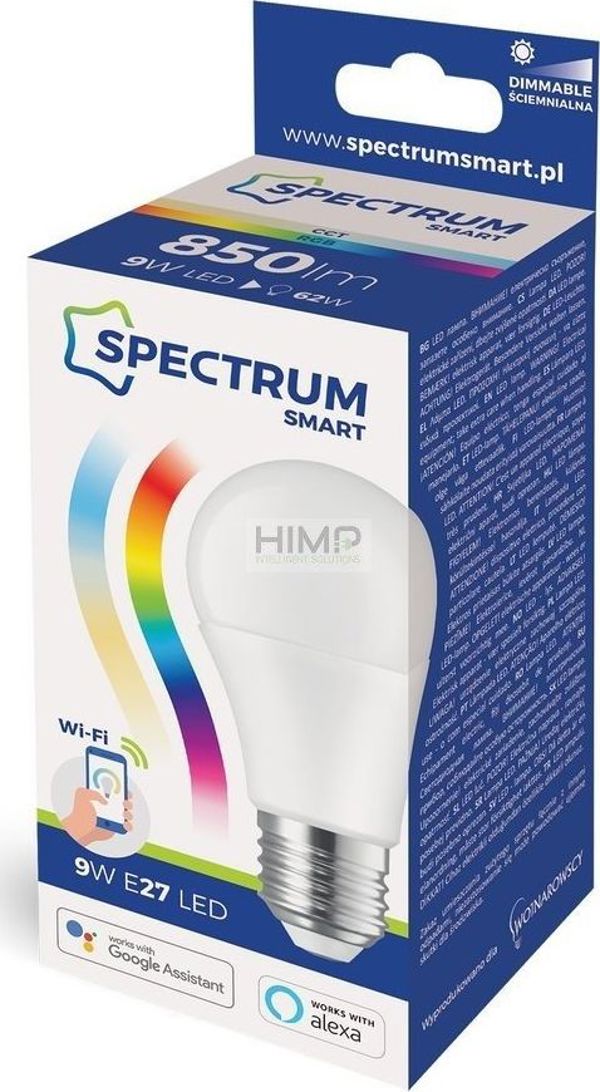 Spectrum Λάμπα LED GLS 9W E-27 230V RGBW+CCT+DIM Wi-Fi Spectrum SMART himp