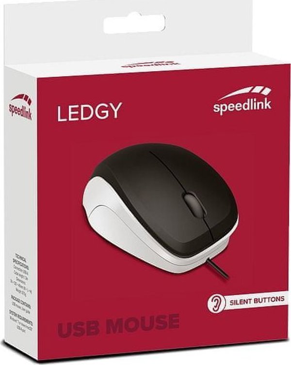 Ποντίκι Speedlink Ledgy Silent, μαύρο/λευκό (SL-610015-BKWE)
