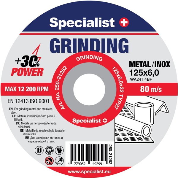 SPECIALIST+ δίσκος λείανσης GRINDING, 125x6x22 mm