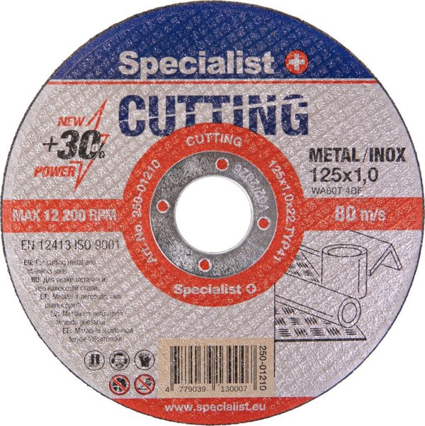 Δίσκος κοπής μετάλλου Specialist+ SPECIALIST+, 125x1x22 mm 10 τεμ. μέταλλο