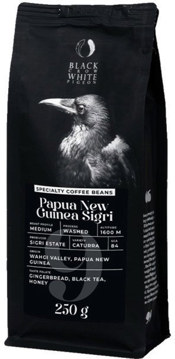 Εξειδικευμένοι κόκκοι καφέ Black Crow White Pigeon Παπούα Νέα Γουινέα Sigri, 250 g