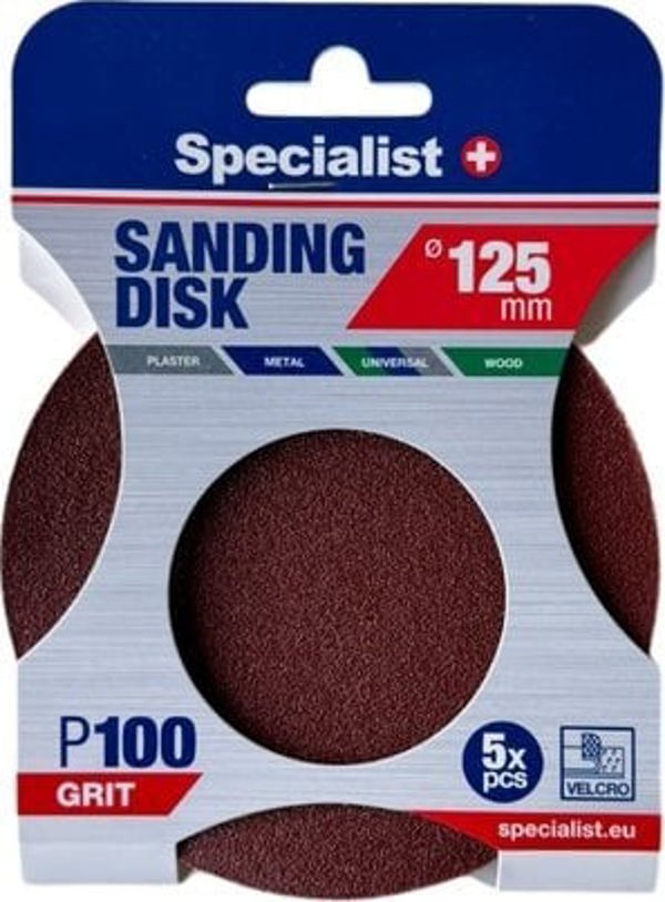 Specialist+ SPECIALIST+ γυαλόχαρτο P100, 125 mm, 5 τεμ.