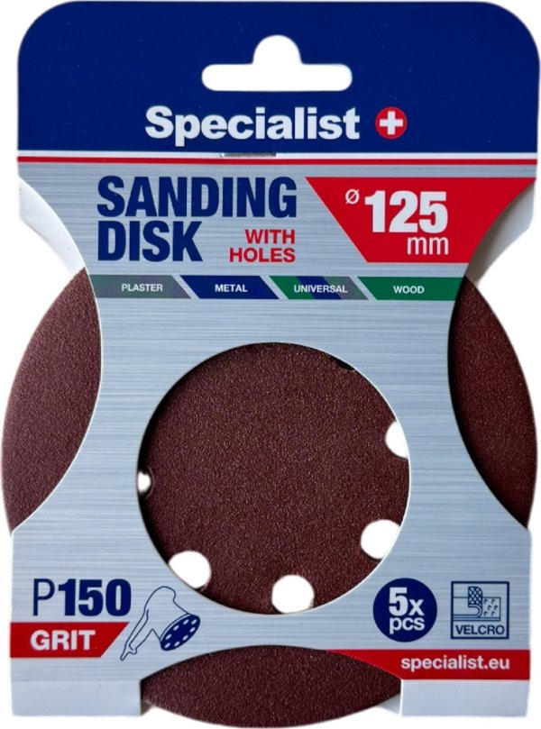 Γυαλόχαρτο Specialist+ SPECIALIST+ με τρύπες P150, 125 mm, 5 τεμ.