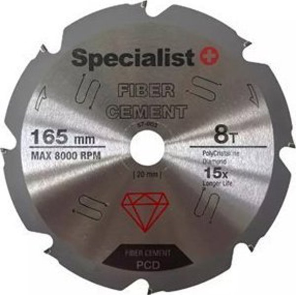 Δίσκοι κοπής ινών τσιμέντου Specialist+, 165 x 20 mm