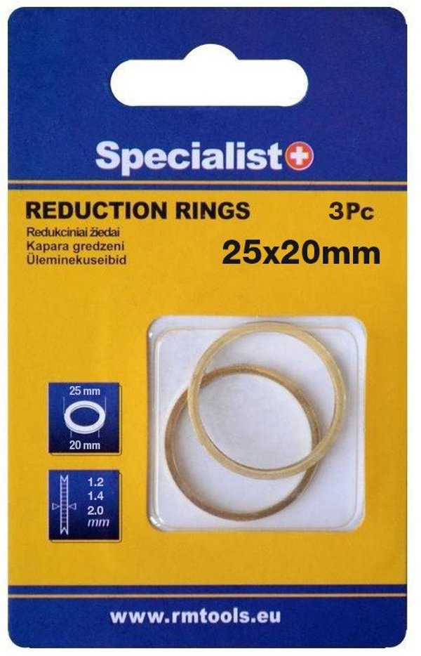 SPECIALIST+ δακτύλιος μείωσης, 25.4x20x1.2/1.4/2 mm, 3 τεμ.