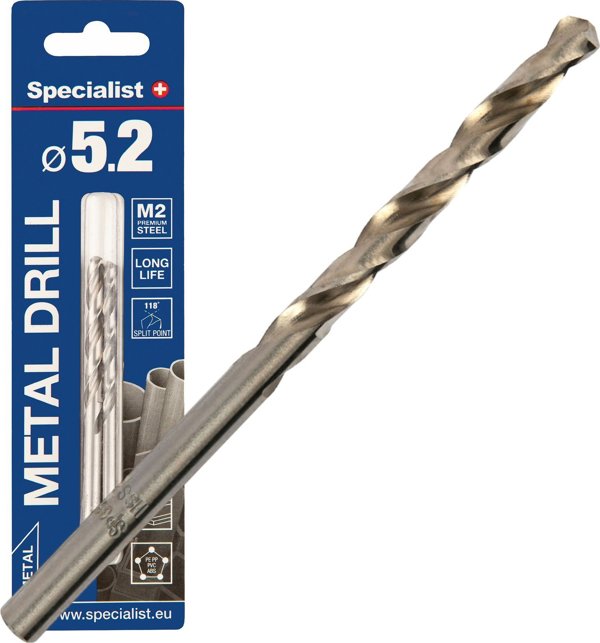 SPECIALIST+ μεταλλικό τρυπάνι PREMIUM, 5.2mm, 2 τεμ.