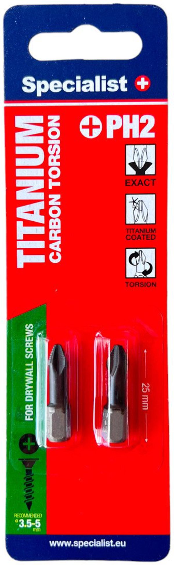 SPECIALIST+ ακροφύσιο TITAN CARBON PH2 TORSION, 2 τεμ.