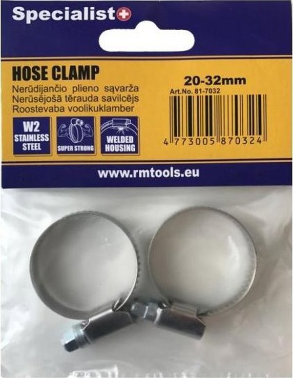 Σφιγκτήρας από ανοξείδωτο χάλυβα Specialist+, 20-32 mm, 2 τεμ.