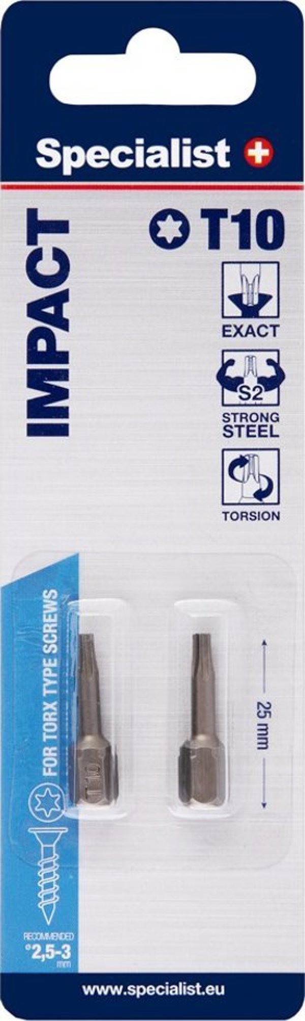 Specialist+ SPECIALIST+ screwdriver tip T10, 2 pcs.