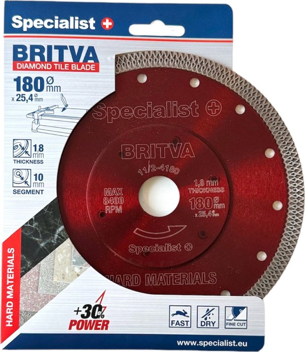Specialist+ SPECIALIST+ δίσκος κοπής BRITVA, 180x1.8x25.4 mm