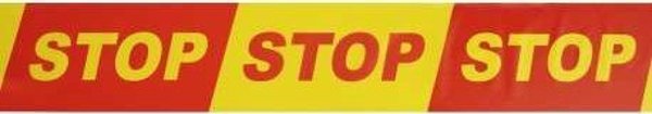 ταινία SPECIALIST+ "STOP", 100 mm x 100 m, κόκκινο/κίτρινο