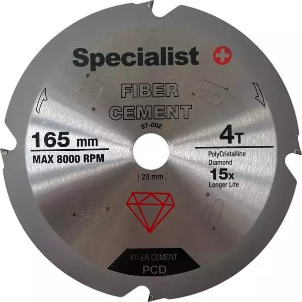 Specialist+ SPECIALIST+ etc. disc fiber. for cement, 4T 165 x 20 mm