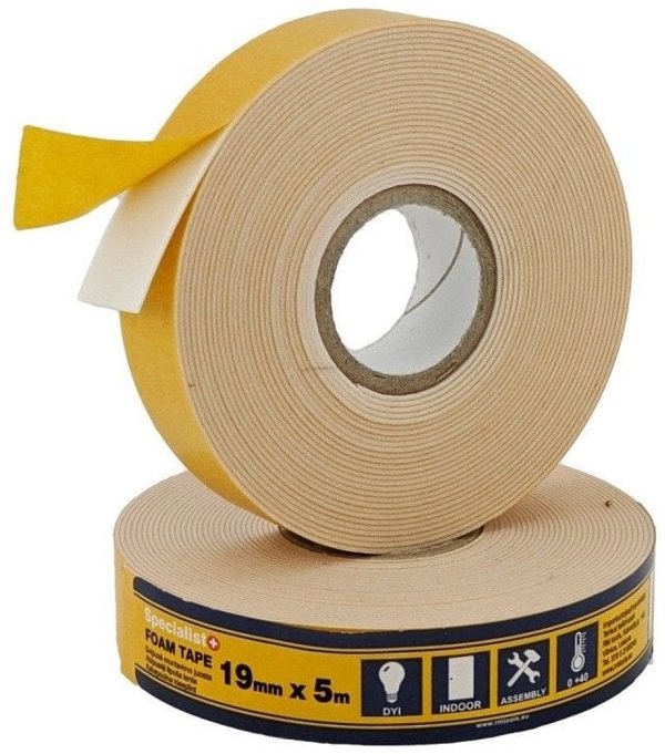 SPECIALIST+ διπλής όψης ταινία μοντ., 19 mm x 5 m, λευκό